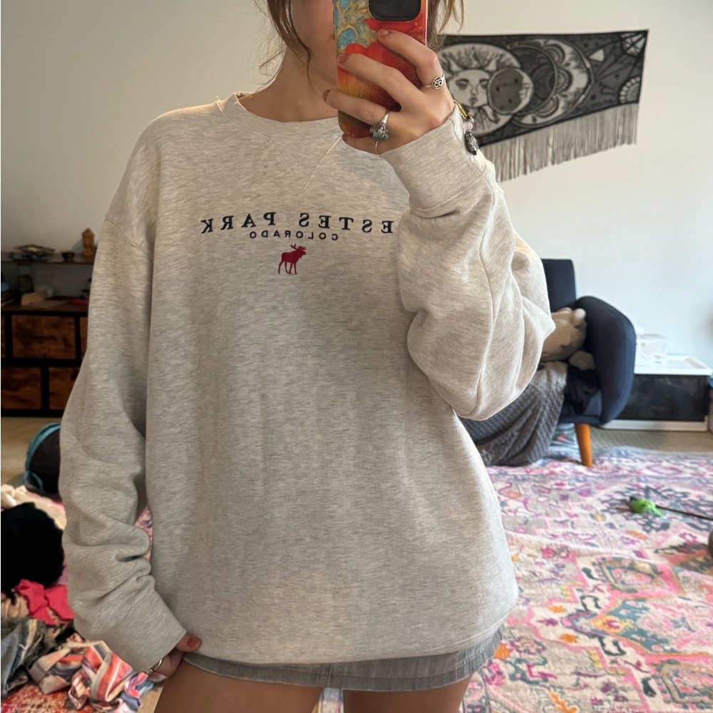 Estes Park Colorado Light Gray Sweater